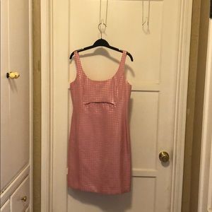 JCrew shimmer polkadot dress. Pink and sliver.